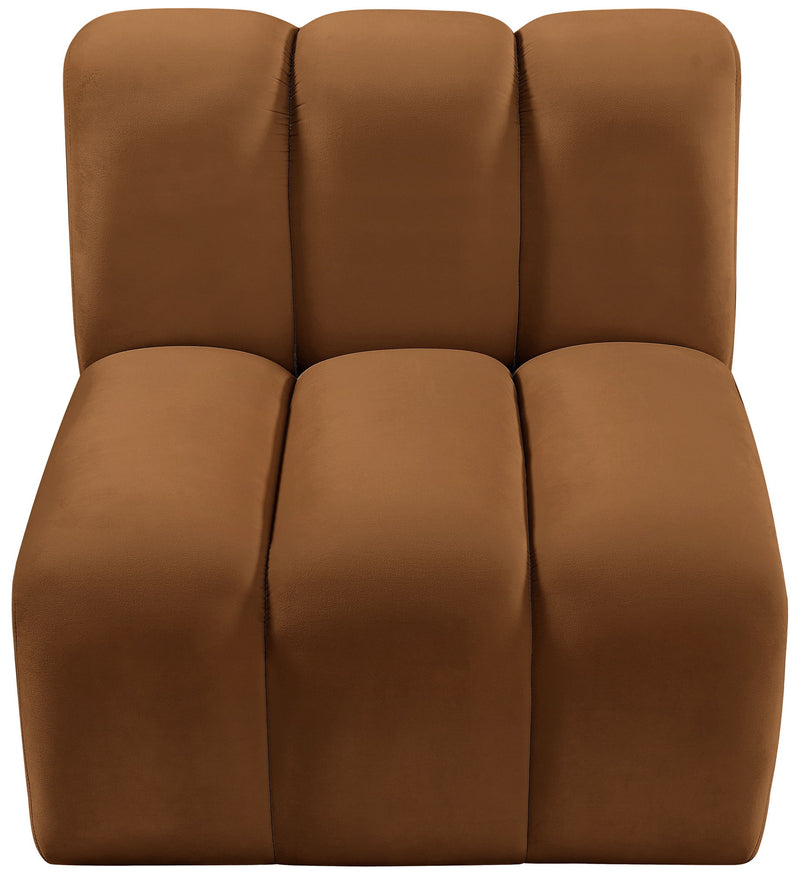 Arc Saddle Velvet Upholstered Modular Straight Chair