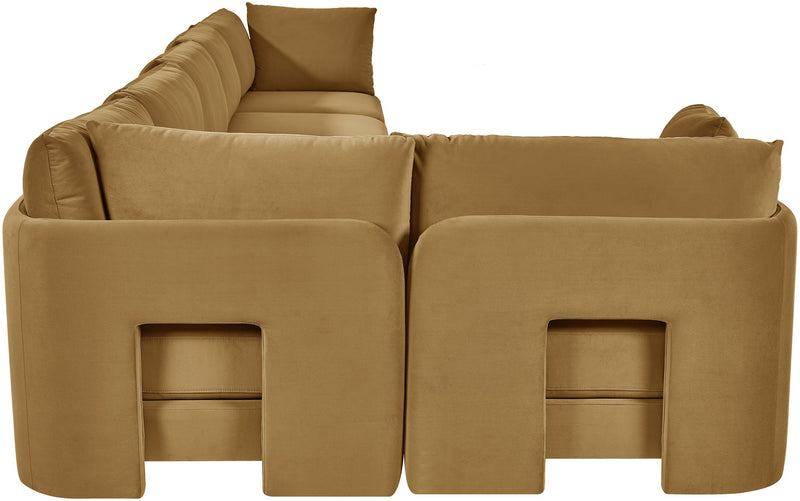 Hammond - Velvet Performance Fabric Upholstered 6 Piece L-Shaped Sectional