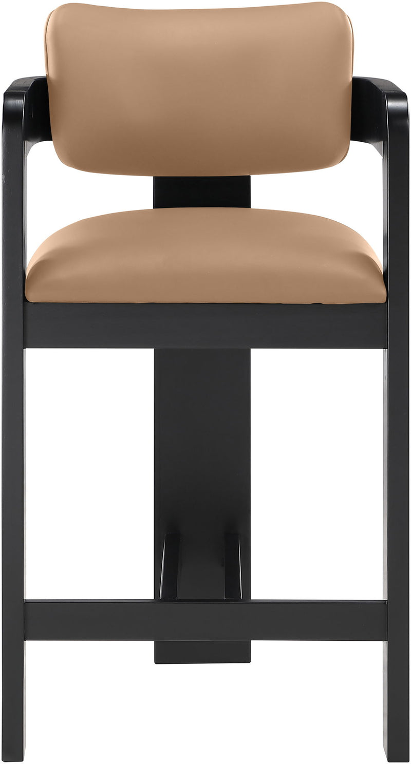 Sacha - Vegan Leather Upholstered Counter Stool With Black Base