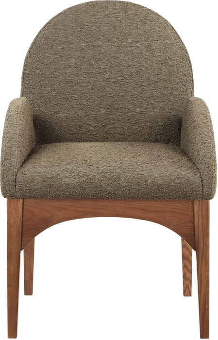 Waldorf - Boucle Dining Arm Chair With Brown Legs
