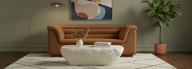 Cascade 72" Saddle Velvet Upholstered Loveseat