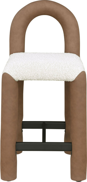 Amari - Vegan Leather and Boucle Fabric Stool