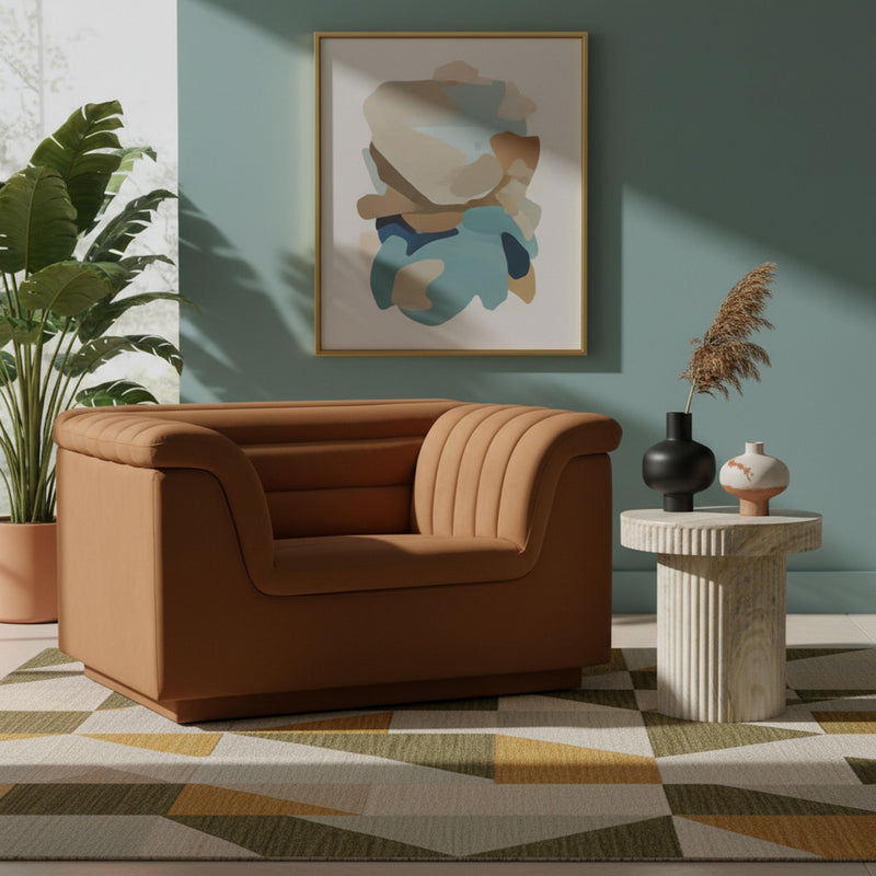 Cascade Saddle Velvet Upholstered Chair