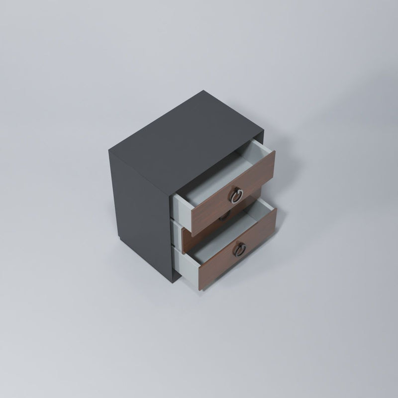 Emporio - Nightstand - Black / Dark Brown