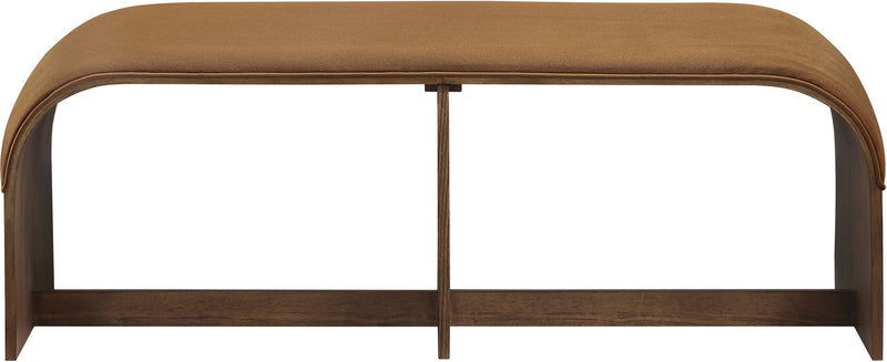 Sable - 52" Velvet Performance Fabric Upholstered Bench - Saddle