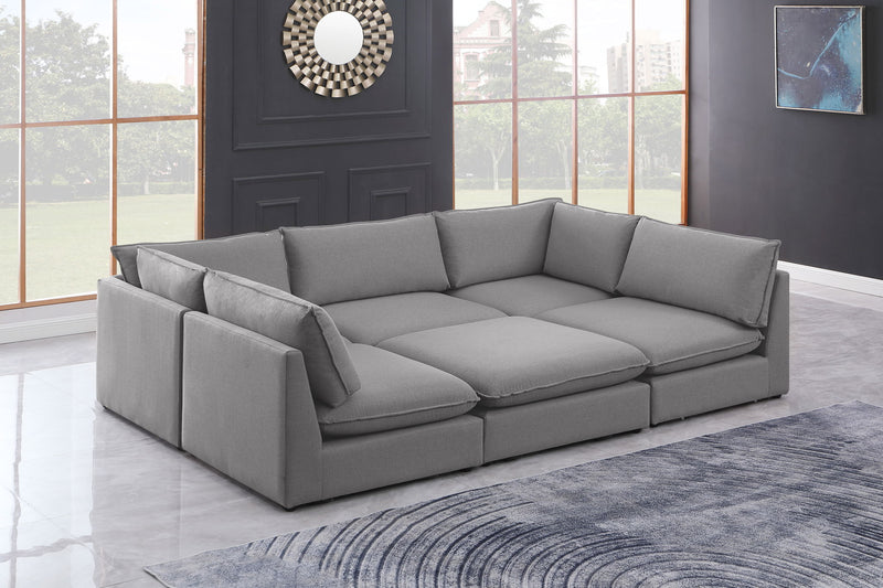 Mackenzie Linen Textured Fabric Upholstered Modular Sectional