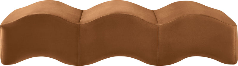 Wave Saddle Velvet Upholstered Bench