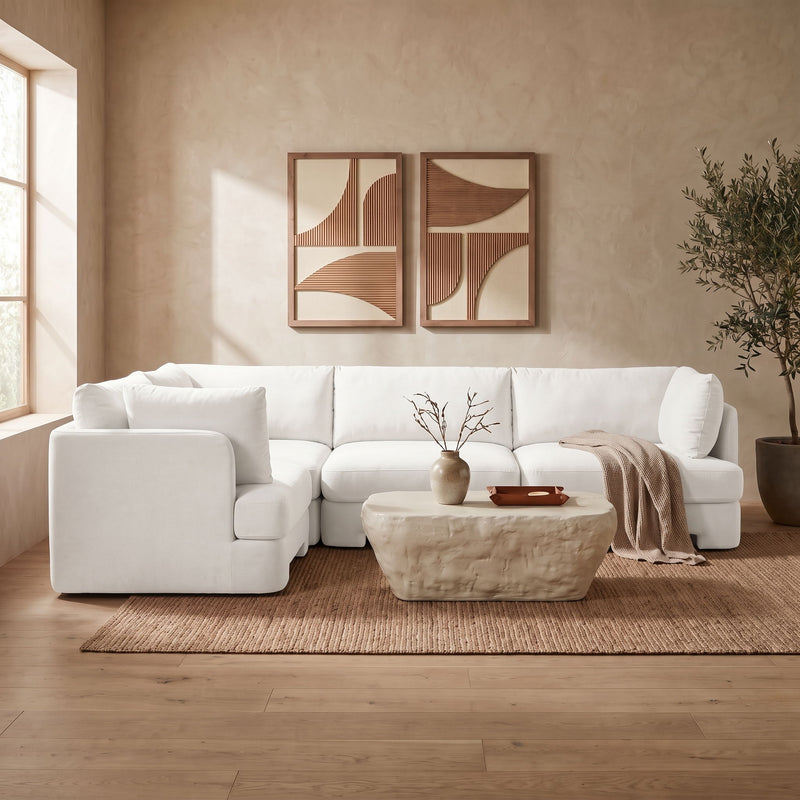 Hammond - Velvet Performance Fabric Upholstered 4 Piece Sectional