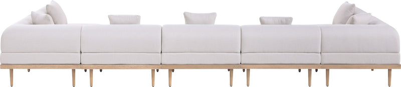 Laguna - 7 Piece Resilient Water Resistant Fabric 142" Upholstered Outdoor Patio Modular Sectional