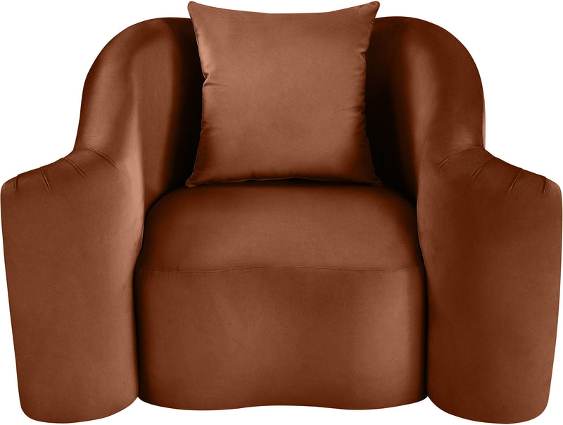 Destin Cognac Velvet Upholstered Chair