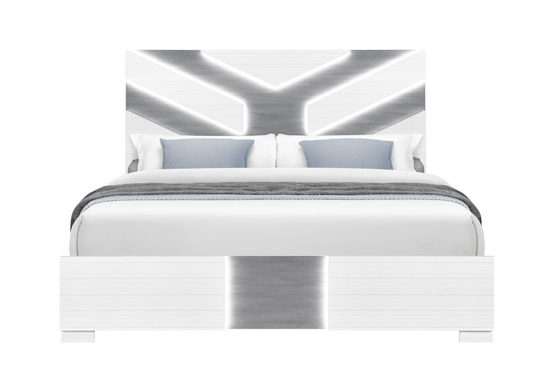 Optimus - Full Bed With LED - White