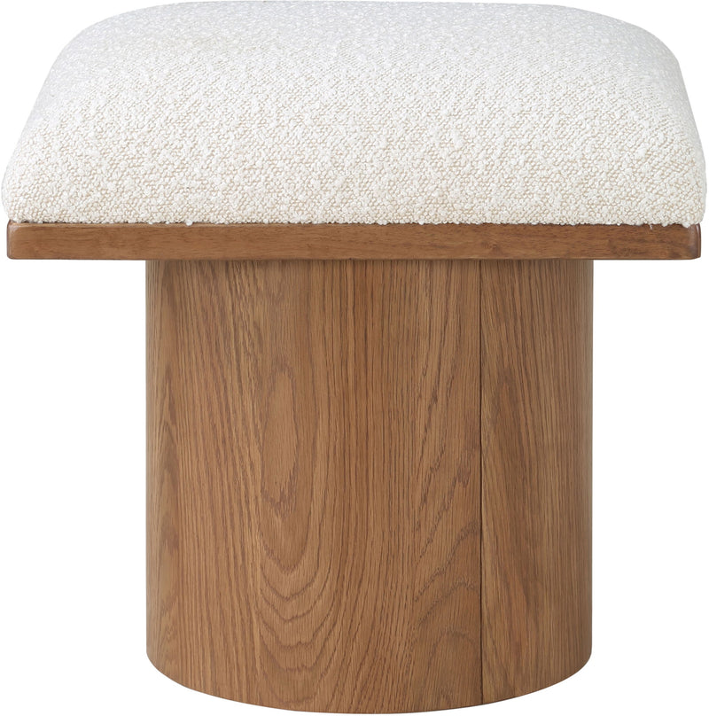 Pavilion Cream Boucle Fabric Upholstered Stool