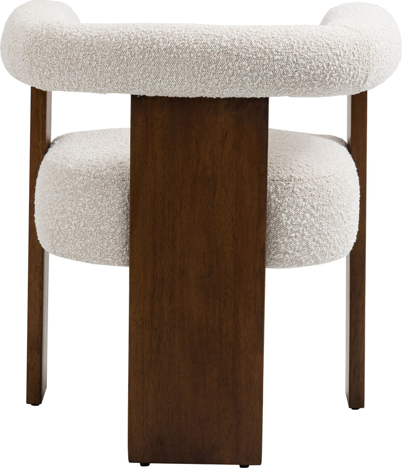Barrel Cream Boucle Fabric Upholstered Dining Chair