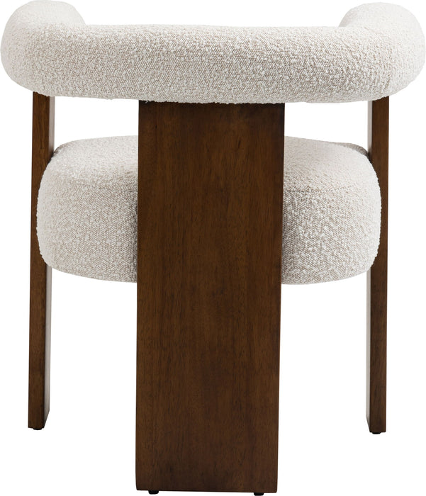 Barrel Cream Boucle Fabric Upholstered Dining Chair