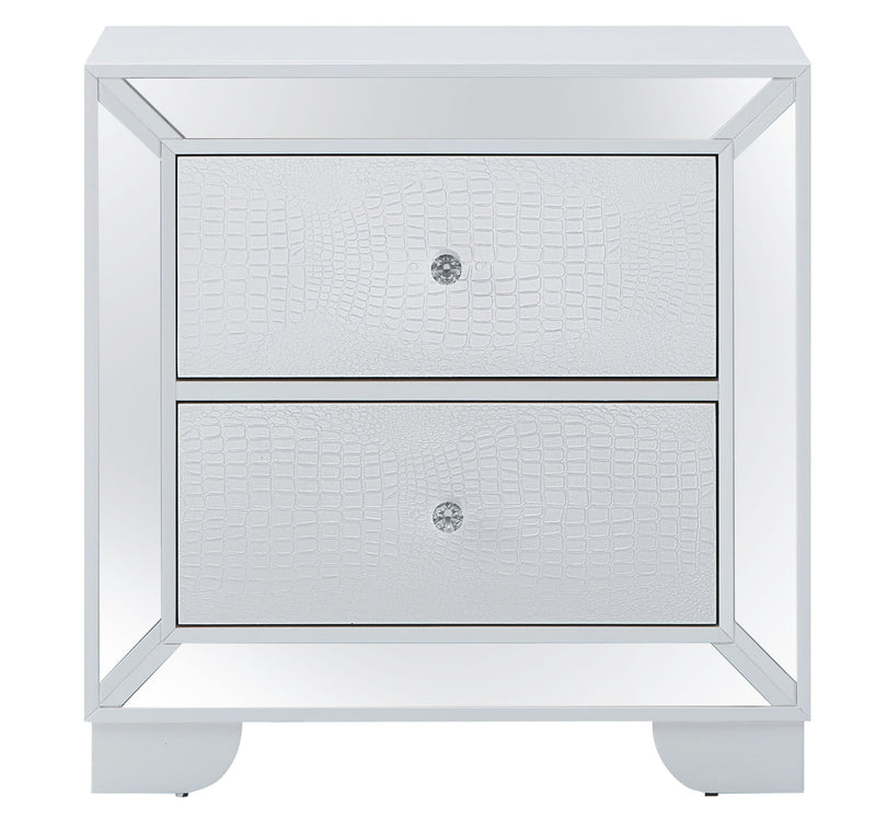 Hollywood Hills - Wooden Nightstand - Silver Champagne
