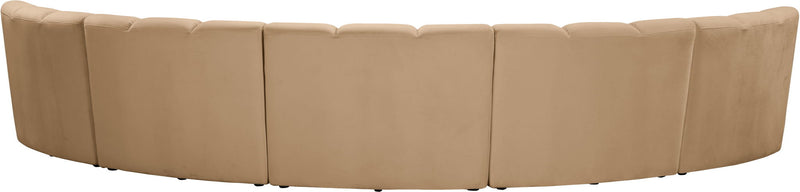 Infinity 167" Camel Velvet Upholstered 5pc. Modular Sectional