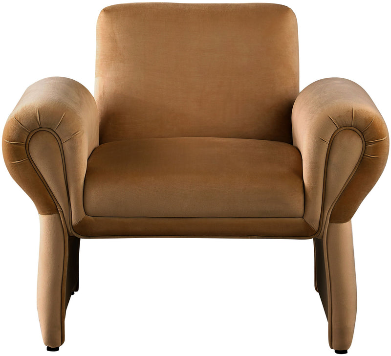 Fleurette Saddle Velvet Upholstered Accent Chair