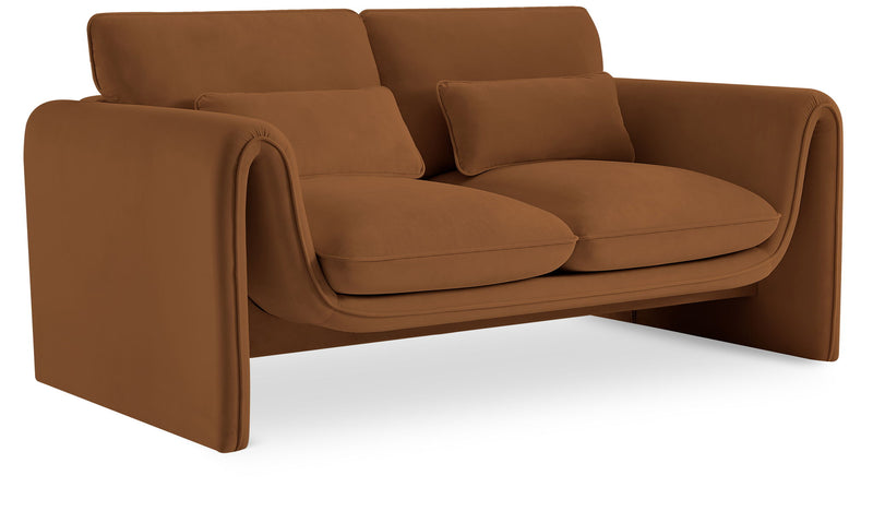 Sloan 64" Saddle Velvet Upholstered Loveseat