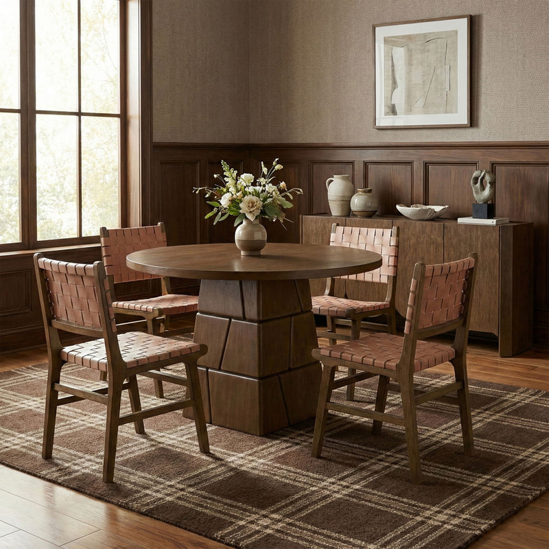Entwine - Vegan Leather Upholstered Dining Chair - Painted Brown