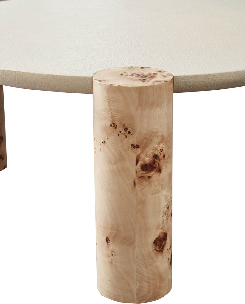 Thor Natural Resin Top And Burl Veneer Base Coffee Table
