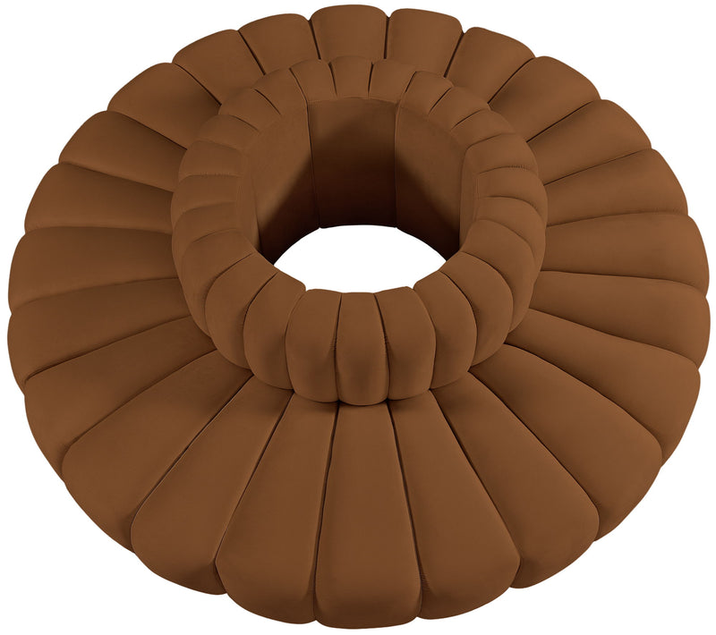 Arc 90" Saddle Velvet Upholstered 8pc. Modular Sectional