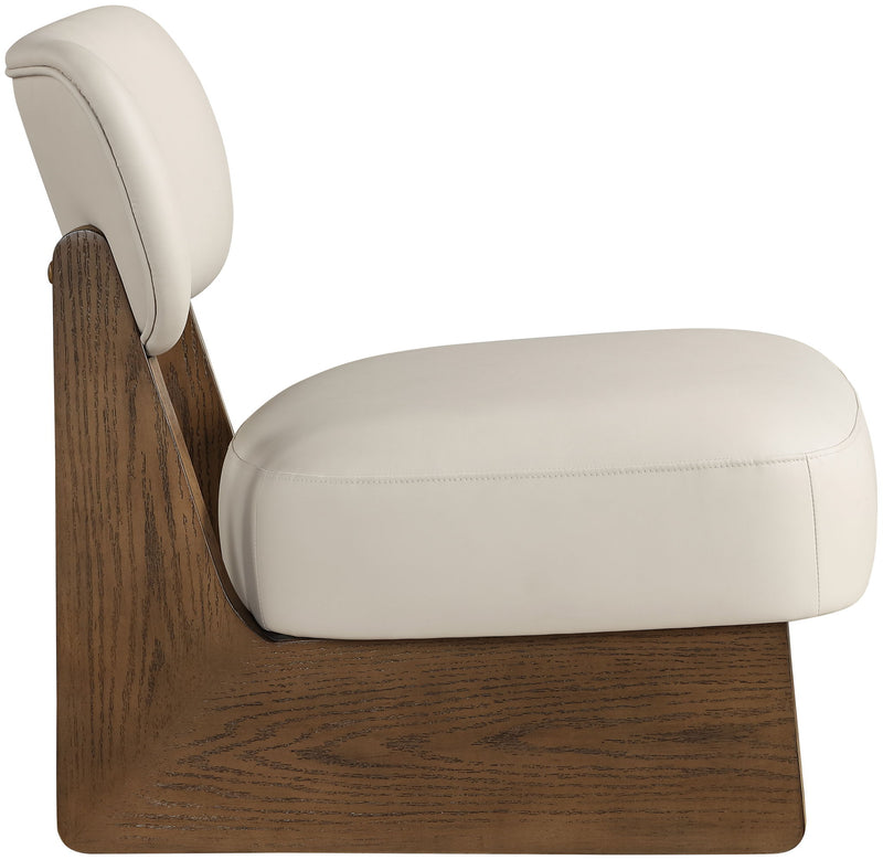 Vetra Taupe Vegan Leather Upholstered Accent Chair