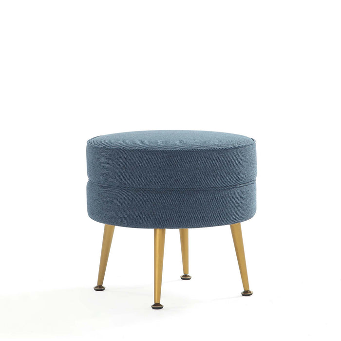 Manhattan Bailey - Accent Ottoman With Gold Chrome Legs