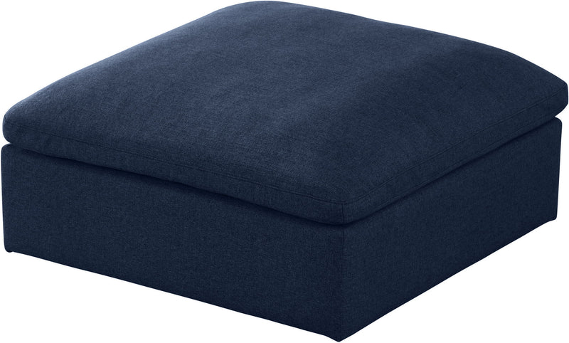 Serene Deluxe Comfort Linen Textured Fabric Upholstered Modular Ottoman