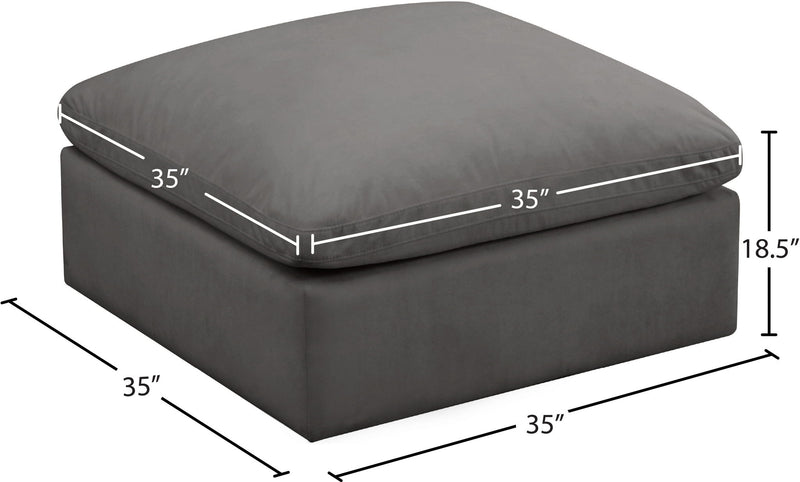 Plush Standard Comfort Velvet Upholstered Modular Ottoman