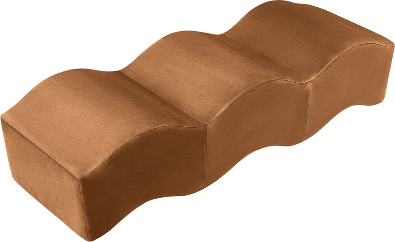 Wave Saddle Velvet Upholstered Bench