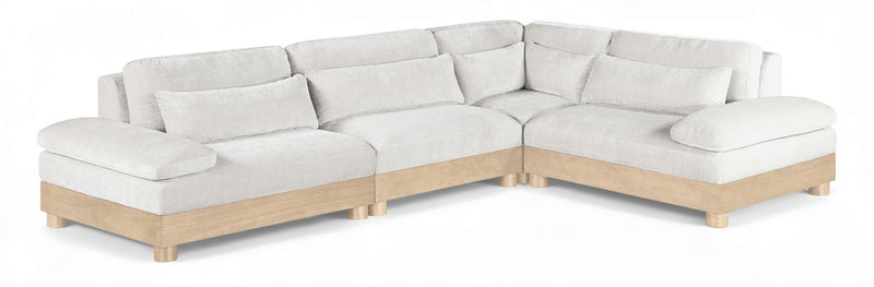 Turin - Chenille Fabric Upholstered Modular Sectional - White