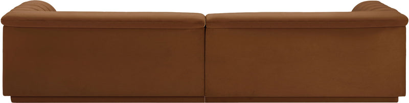 Cascade 118" Saddle Velvet Upholstered Modular Sofa