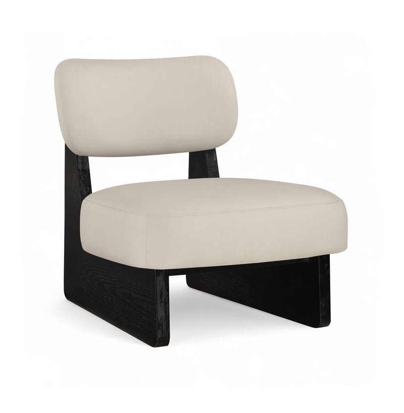 Vetra Taupe Vegan Leather Upholstered Accent Chair