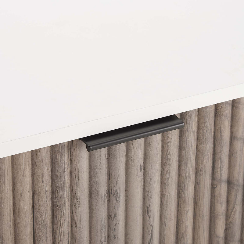 Manhattan Dumbo - Fluted 2-Drawer Nightstand With White Frame