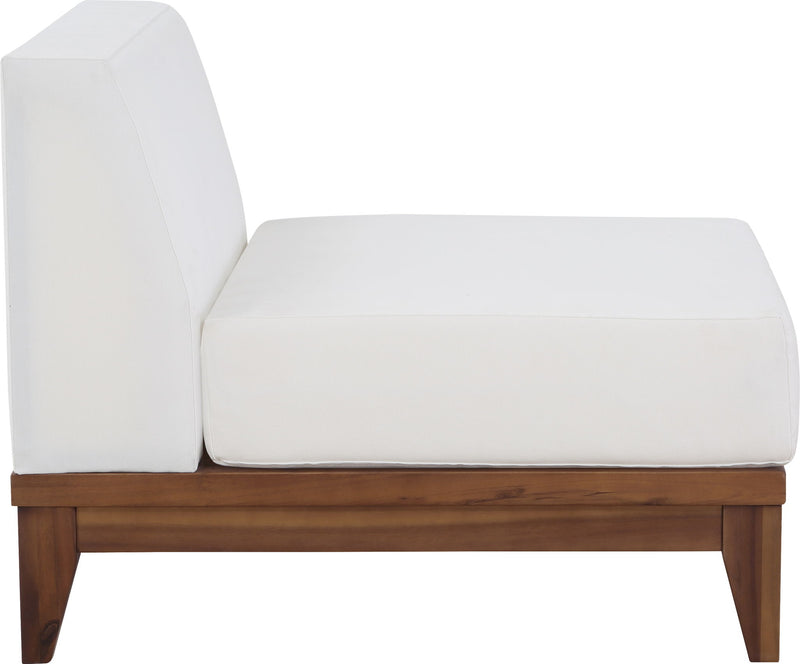 Rio Off White Off White Water Resistant Fabric Upholstered Outdoor Patio Modular Armless Chair