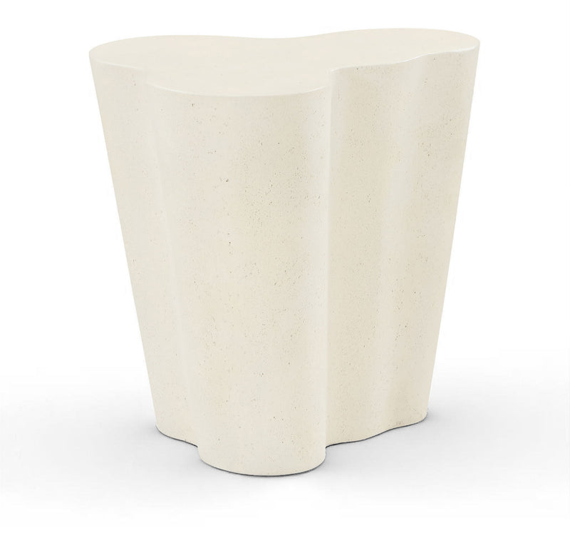 Monza Cream Concrete And Fiberglass Indoor / Outdoor End Table