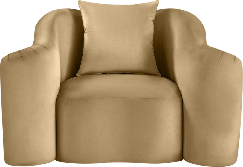 Destin Camel Velvet Upholstered Chair