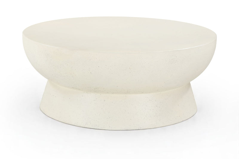 Avaya Cream Concrete And Fiberglass Indoor / Outdoor Coffee Table