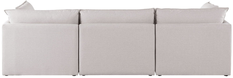 Mackenzie 120" Linen Textured Fabric Upholstered 3pc. Modular Sofa