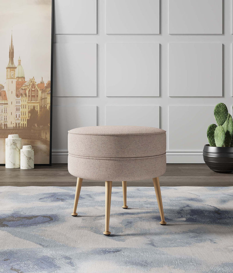Manhattan Bailey - Accent Ottoman With Gold Chrome Legs