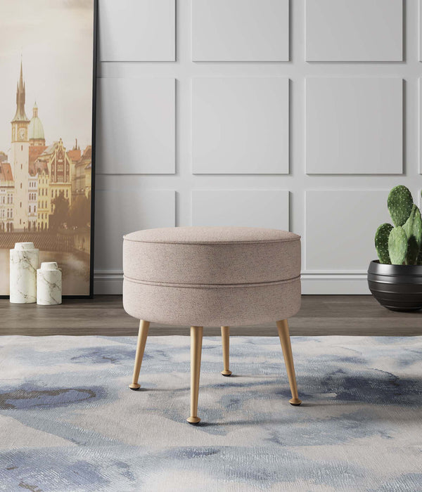 Manhattan Bailey - Accent Ottoman With Gold Chrome Legs