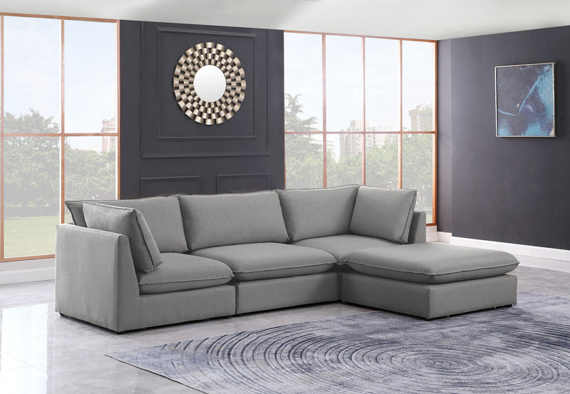 Mackenzie Linen Textured Fabric Upholstered Modular Sectional