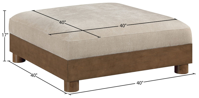 Turin Taupe Fabric Upholstered Modular Ottoman