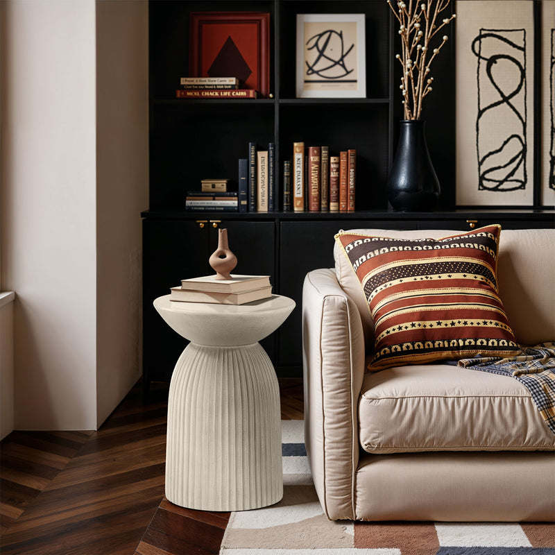 Opani Taupe Concrete Indoor/Outdoor End Table