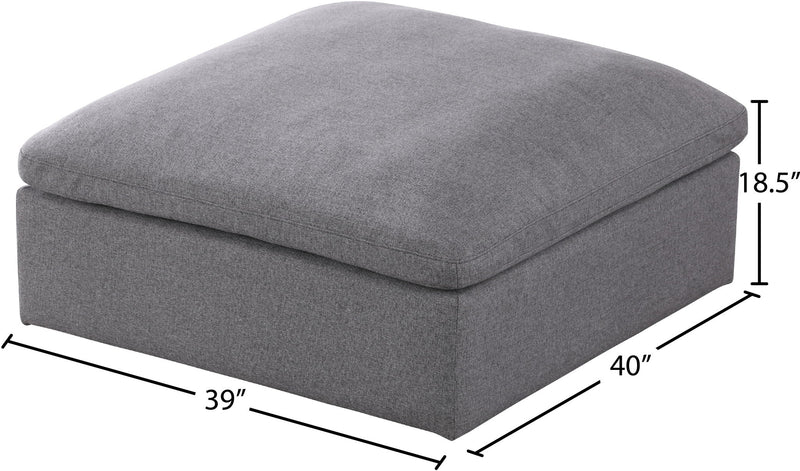 Serene Deluxe Comfort Linen Textured Fabric Upholstered Modular Ottoman
