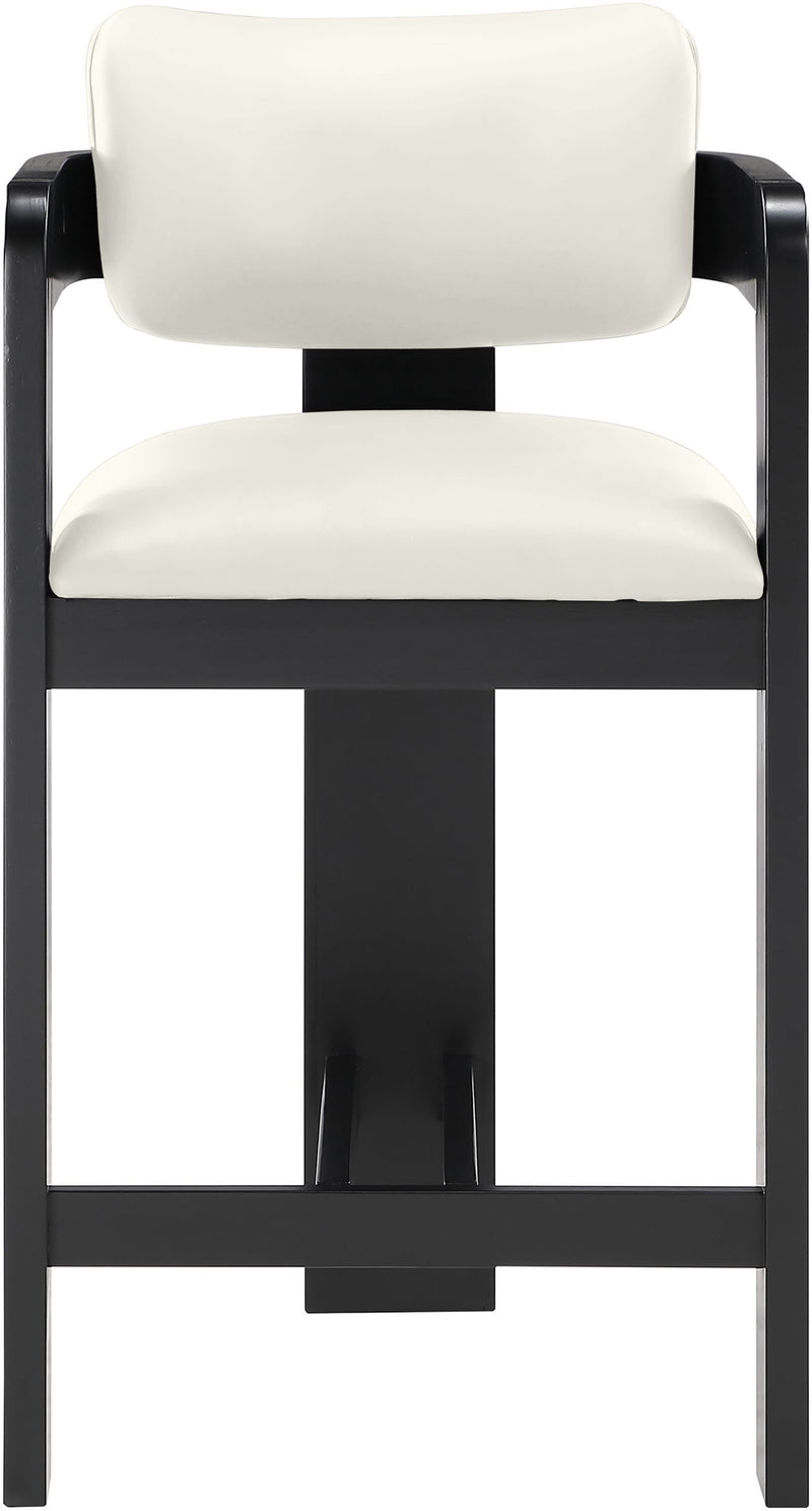 Sacha - Vegan Leather Upholstered Counter Stool With Black Base