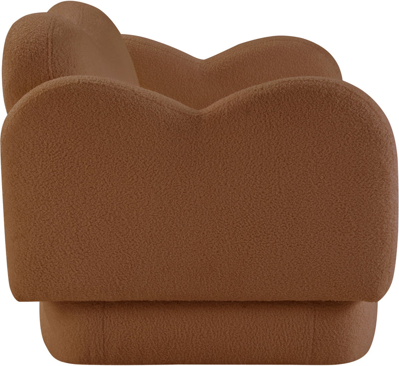 Bloom 58" Saddle Teddy Fabric Upholstered Loveseat