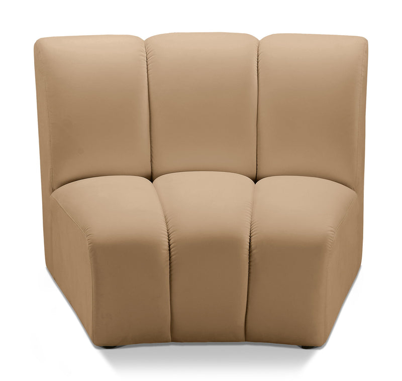 Infinity Camel Velvet Upholstered Modular Chair