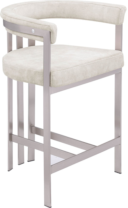 Marcello Stone Velvet Upholstered Counter Stool