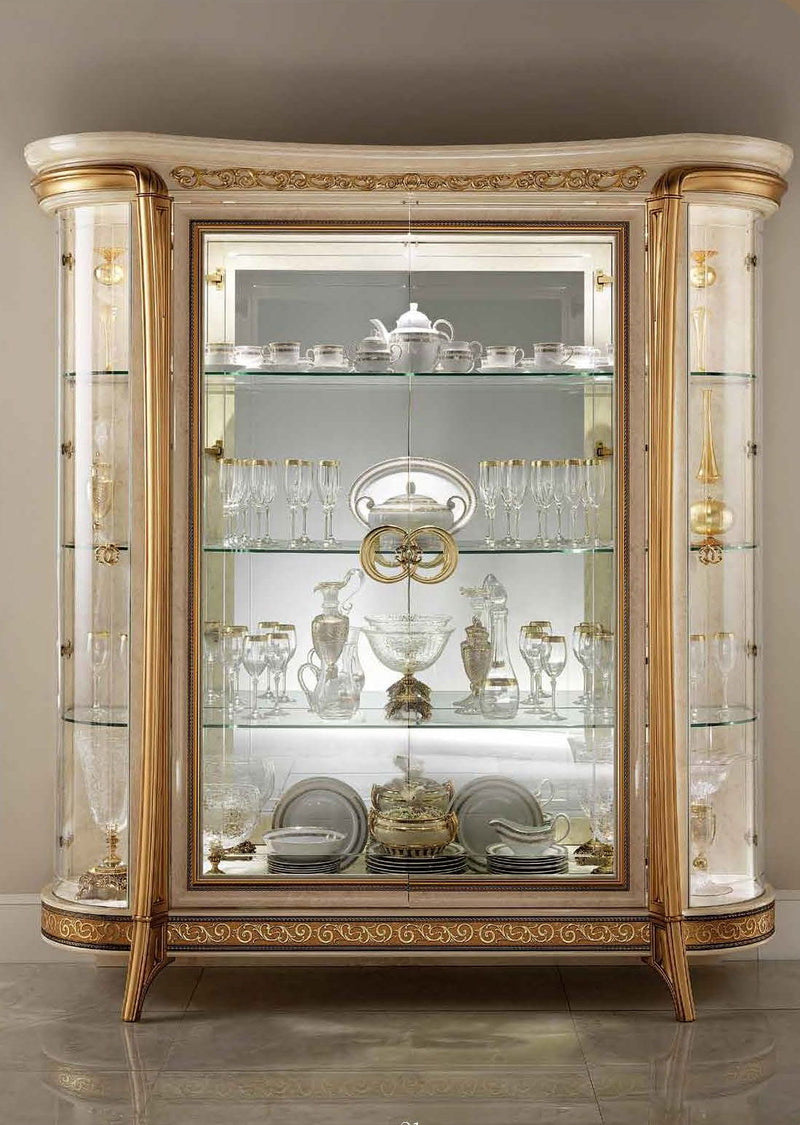 Melodia - 4 Door Cabinet - Beige / Gold